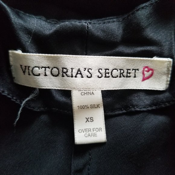 Vintage Victoria's Secret 100% Silk Lingerie w/ silver embroidery & leg slit - Picture 7 of 8